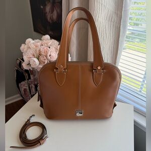 Dooney & Bourke Leather Satchel Chestnut Y2K Retro Vintage Zip Zip : Retired